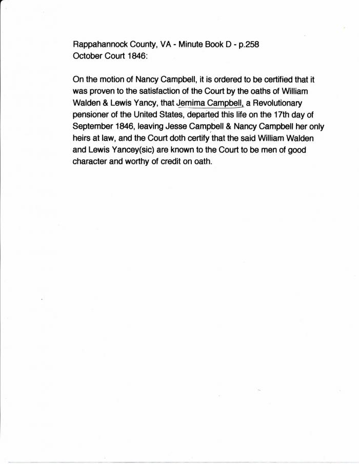 Rappahannock County Minute Book D p. 258