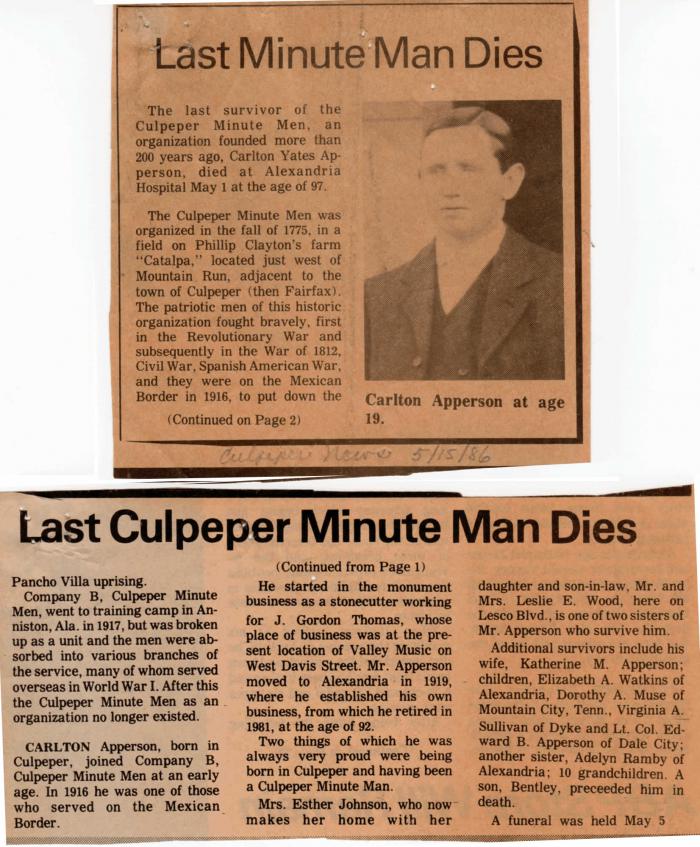 Last of the Minute Men Dies