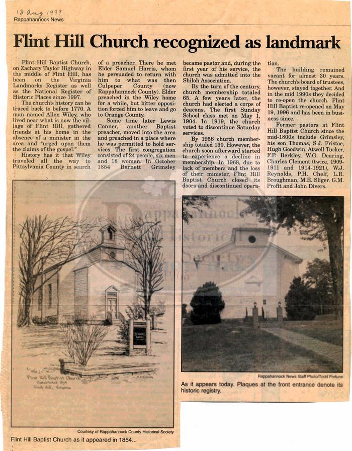 Flint Baptist Church Recognized as Landmark