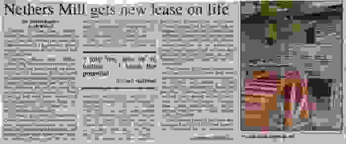 Nethers Mill; Restoration of the old Nethers Mill