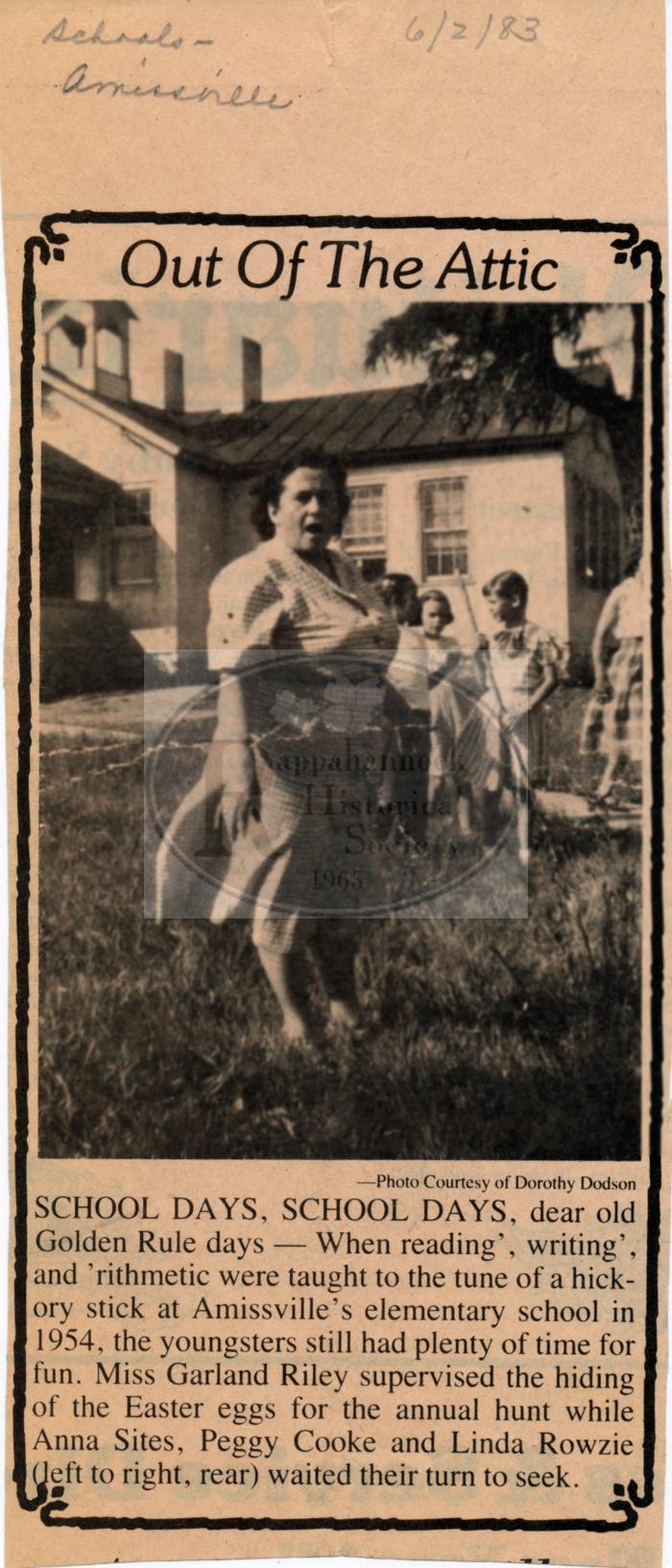 Amissville Elementary School Easter Egg Hunt 1954