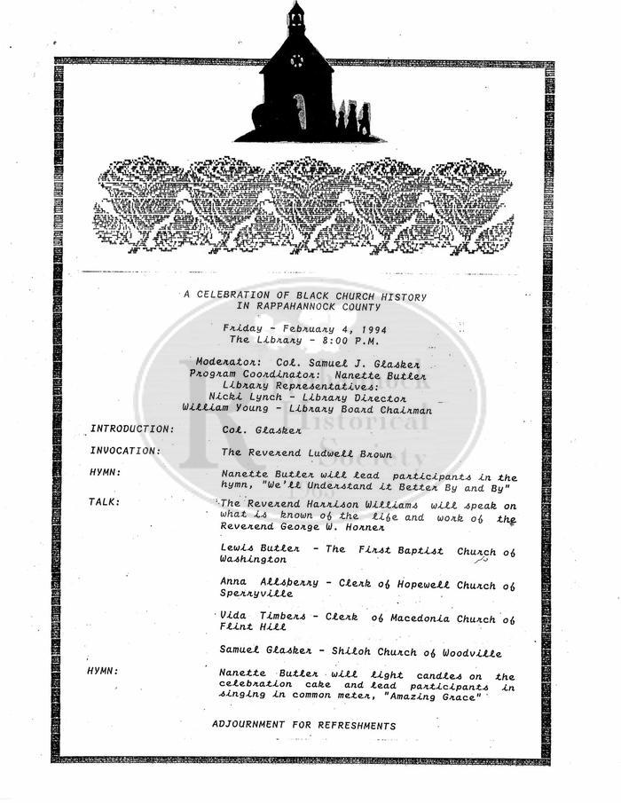A Celebration of Black Church History in Rappahannock