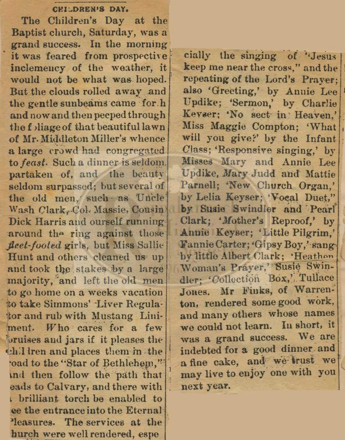 Children's Day at Washington Baptist Church