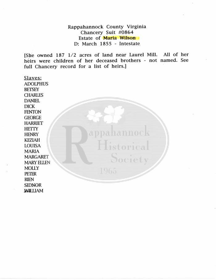 Rappahannock County Chancery Record #864