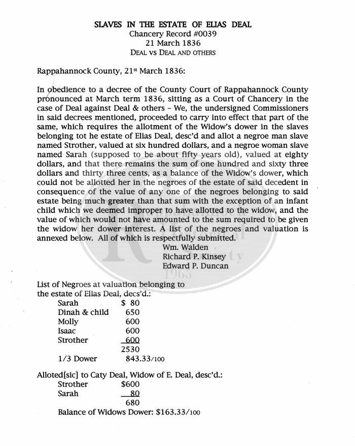Rappahannock County Chancery Record #39