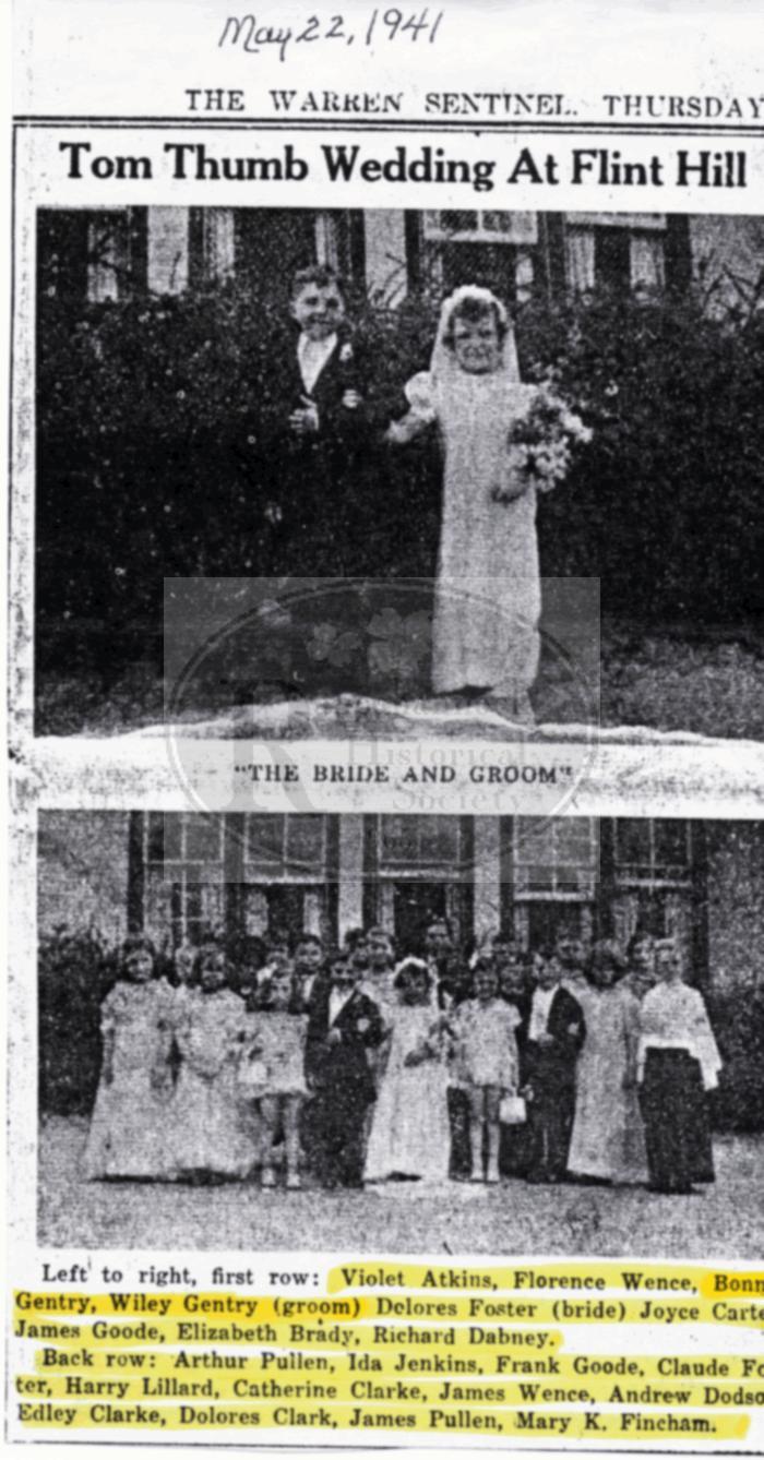 Tom Thumb wedding at Flint Hill School 1941.