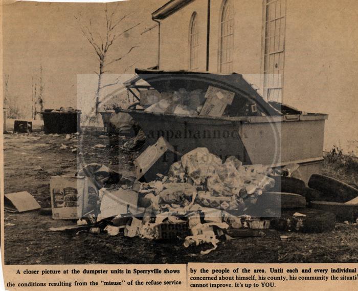 Picture of the Dumpsters at Sperryville, VA