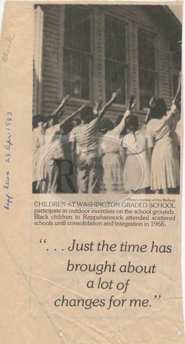 Washington Graded School outdoor exercises