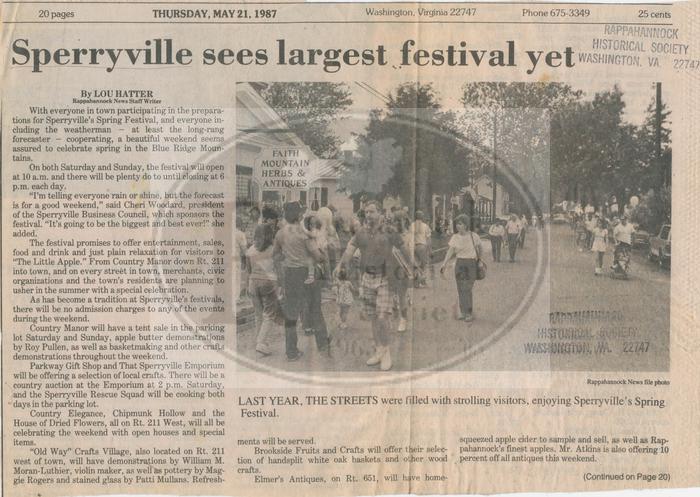 Sperryville Spring Festival 1987
