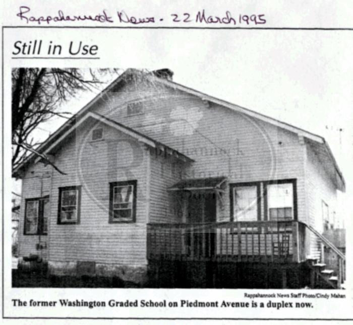 Washington Graded School in use as a duplex.