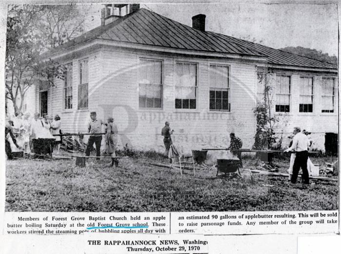 1970 Apple Butter Making at Forest Grove School.