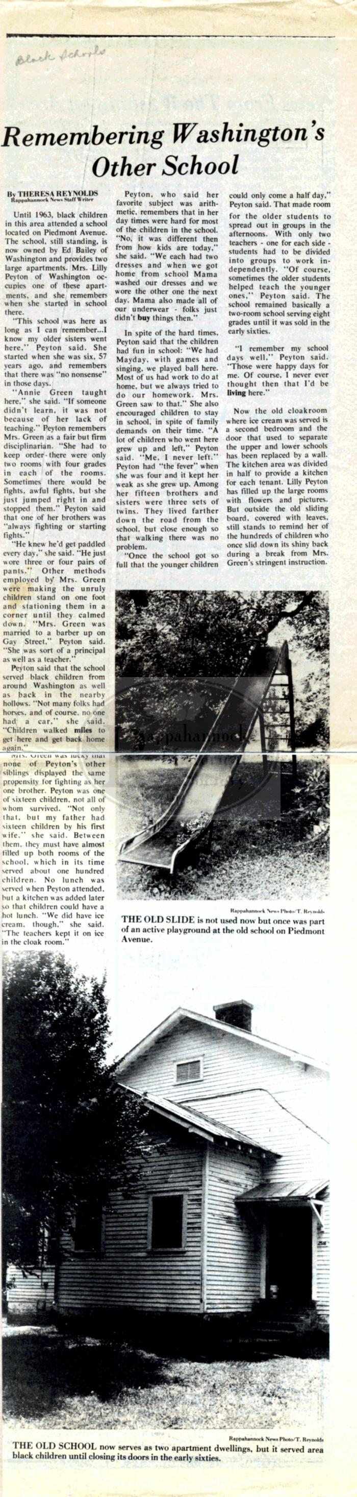 Washington's Other School