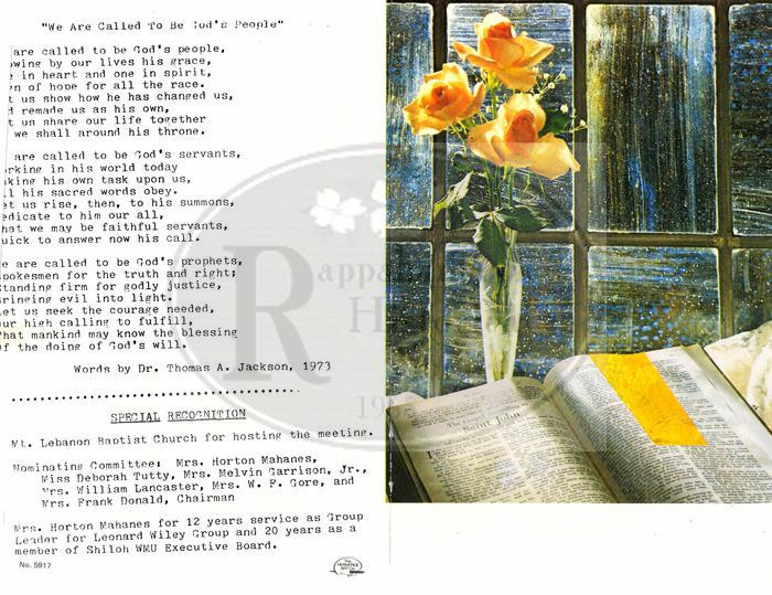 April 1983 Mt. Lebanon Church Bulletin