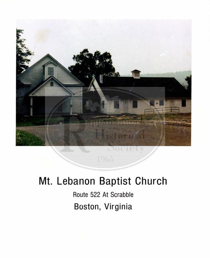 1986 Mt. Lebanon Baptist Church Directory 