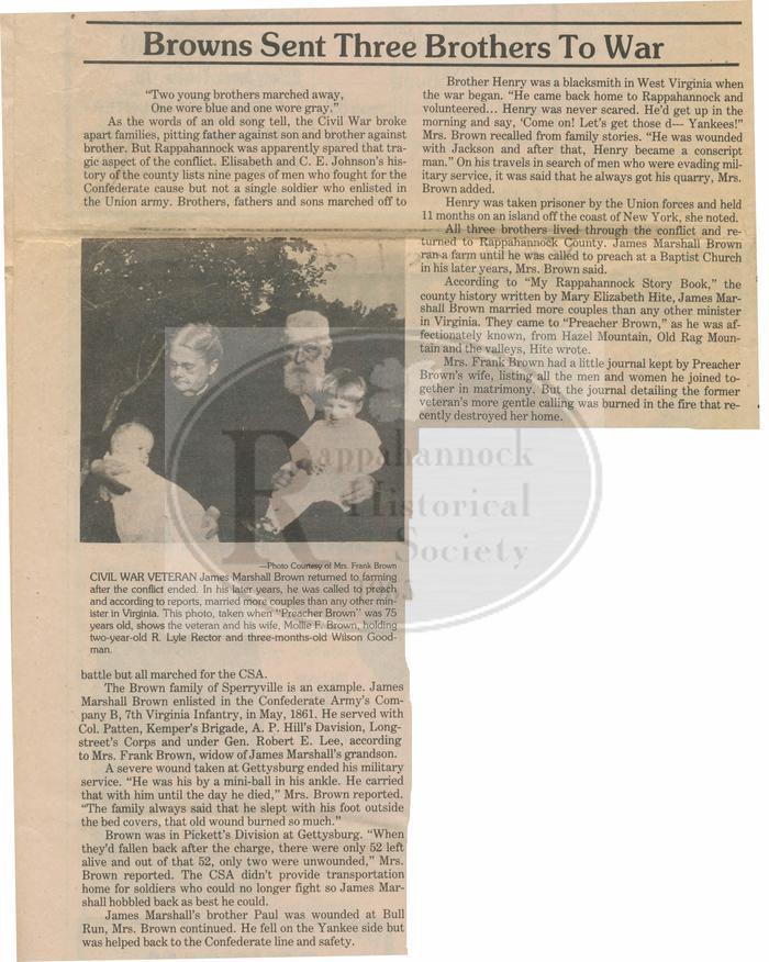 1983 Rappahannock News Retrospective on Rappahannock at War