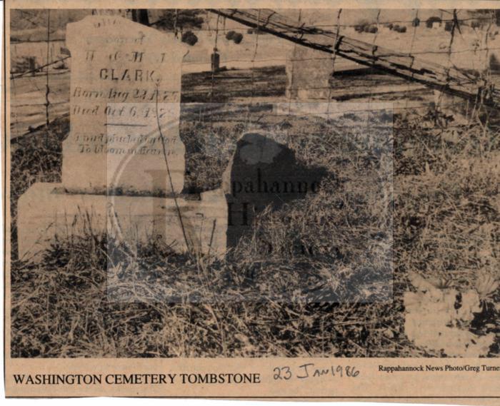 Washington Cemetery Tombstone