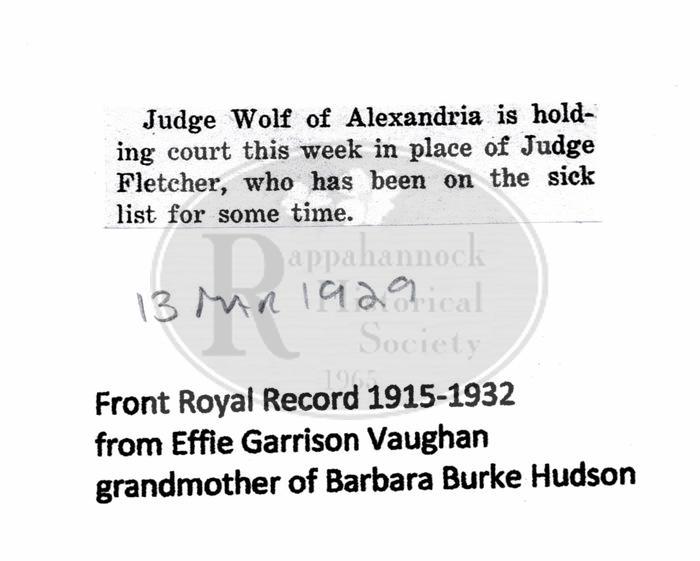 Judge Wolf Sits in for Judge Fletcher