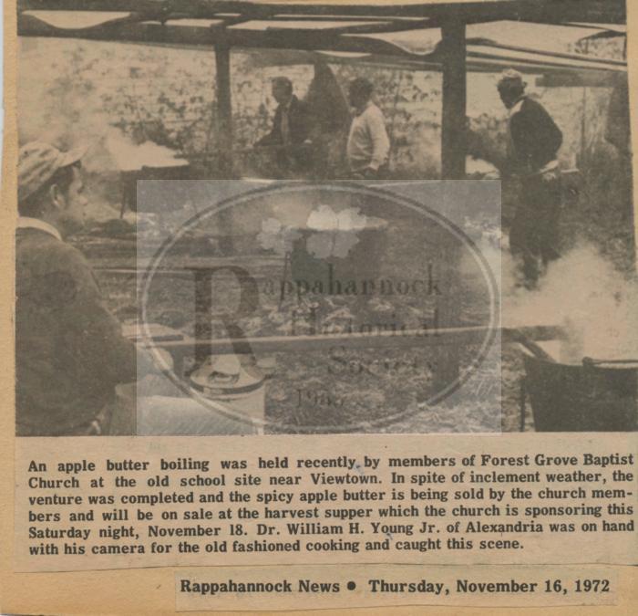 Apple butter making at Forest Grove Church.