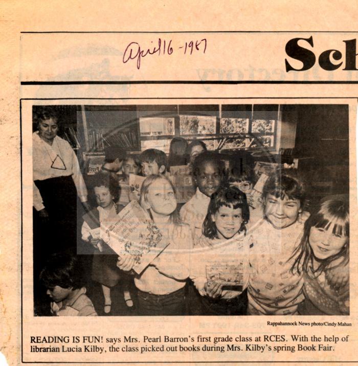 1987 Rappahannock County Elementary School Book Fair