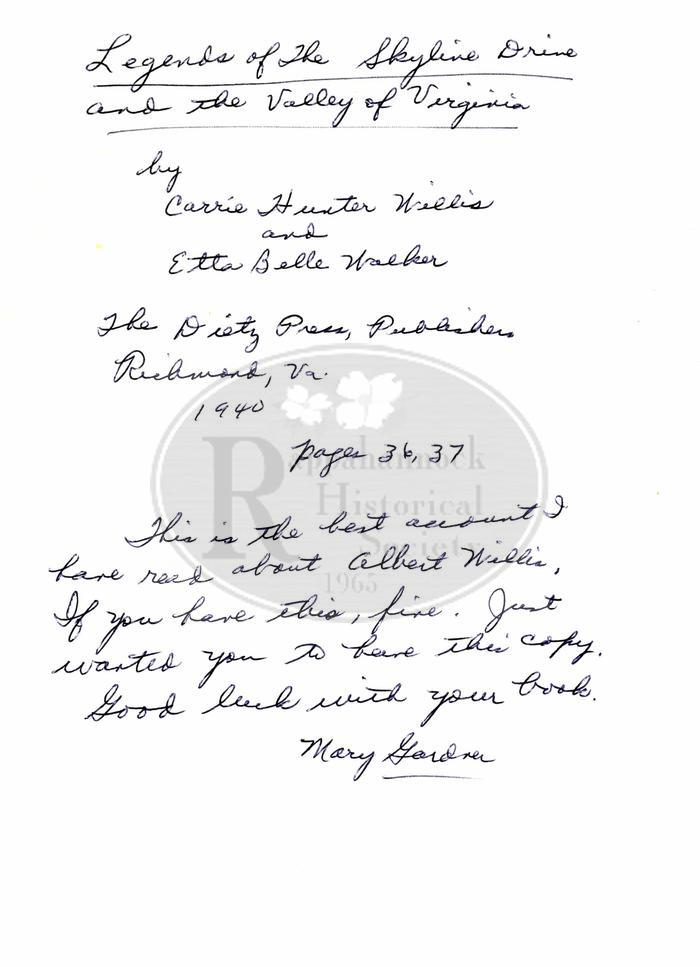 Willis Chapel from The Legends of the Skyline Drive