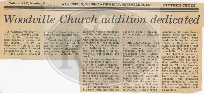 Addition Dedicated at Woodville Baptist