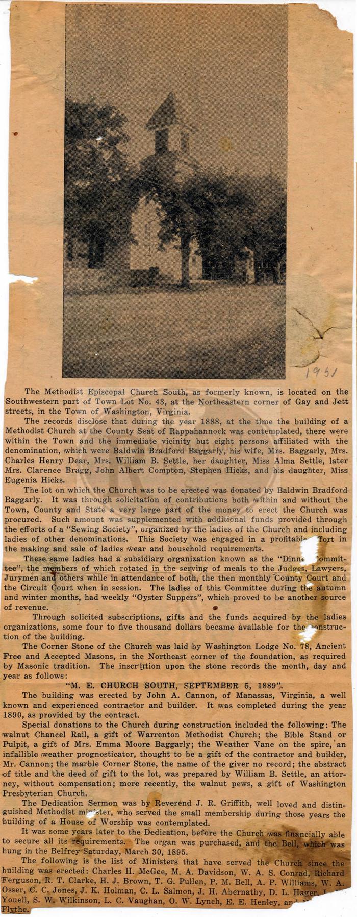 The Methodist Church in Washington Virginia