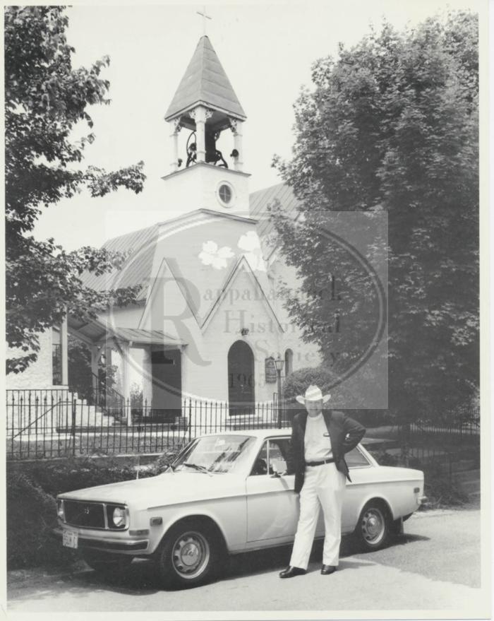 The Reverend Jennings Hobson Posed Outside Trinity Episcopal Church