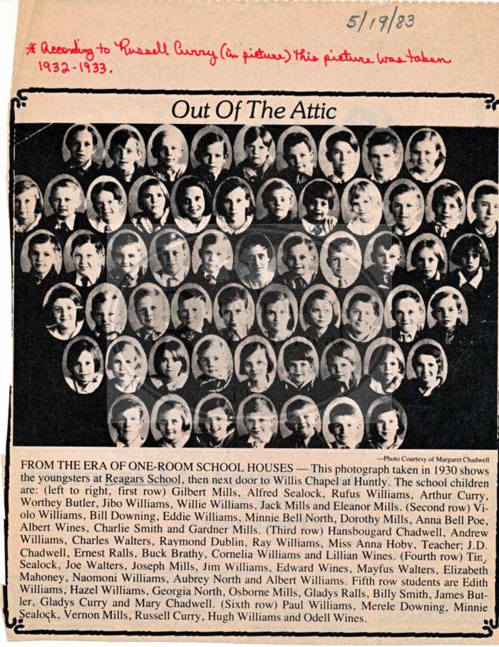 Photo of the Students at Reager School ca 1932-1933