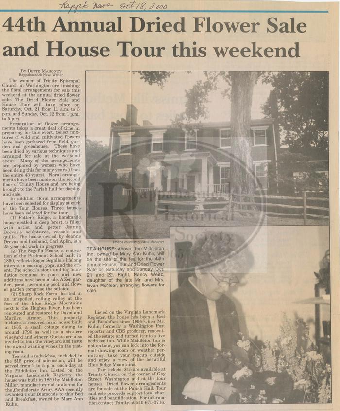 Preparations for the 44th Annual House Tour