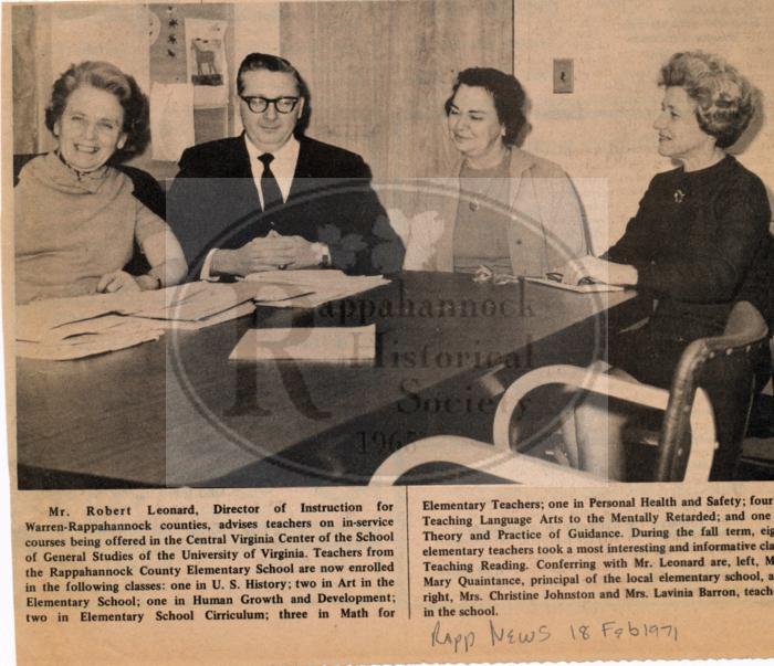 Teachers at Rappahannock Elementary School are Advised on Courses Being Offered at UVA