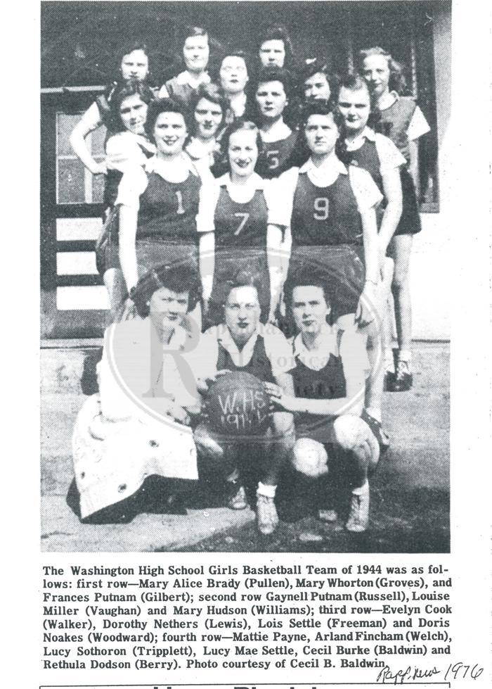 Girls Basketball Team at Washington High School