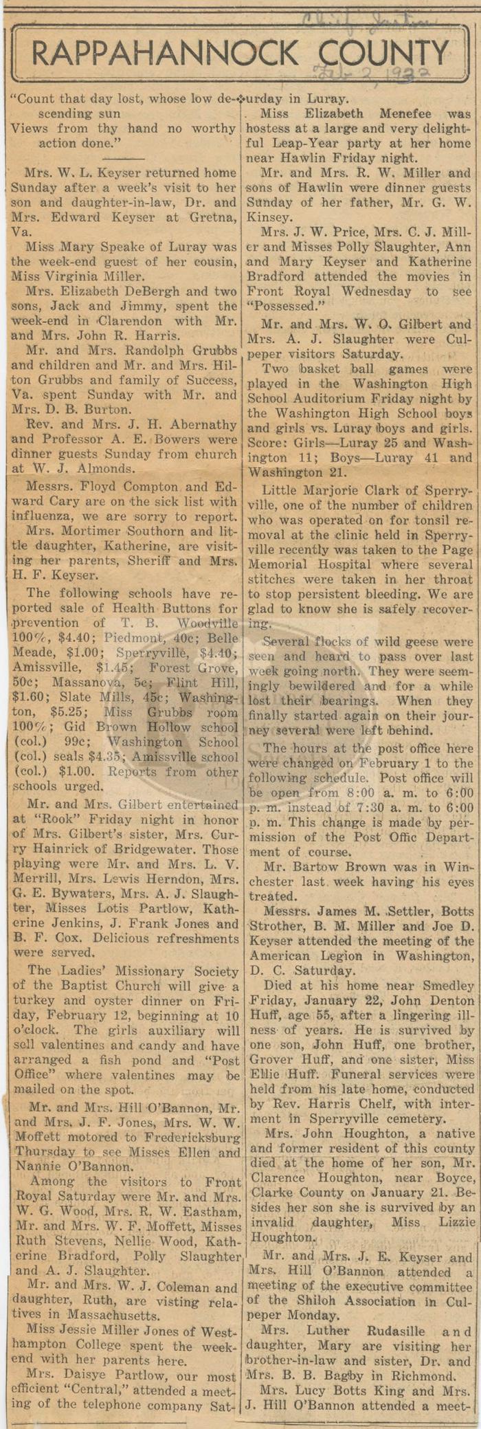 Rappahannock News February 2, 1932