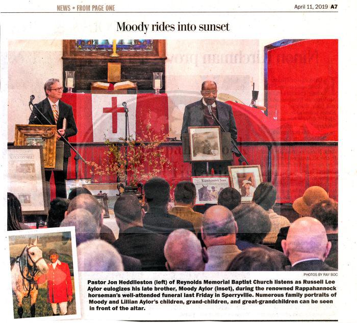 Eulogy for William Lewis "Moody" Aylor Sr. 