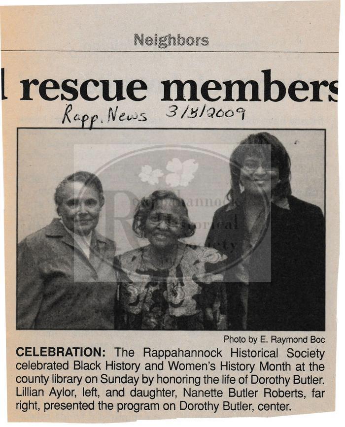 Rappahannock Historical Society Celebrates Black History and Women's Month