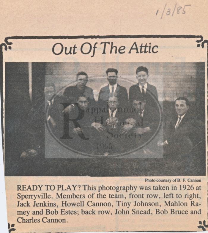 1926 Boys Football Team at Sperryville High School