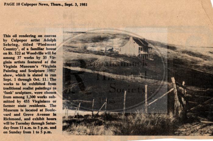  Oil Painting of House on Rt. 522 near Woodville