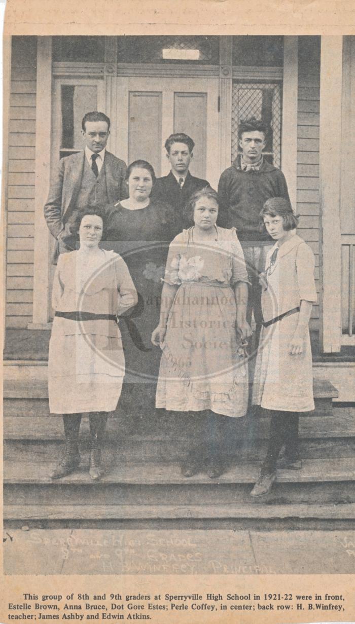 1921-1922 8th & 9th Grade Students at Sperryville High School