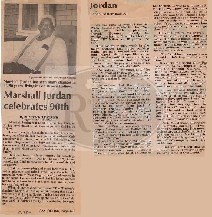 George Marshall Jordan II Turns 90