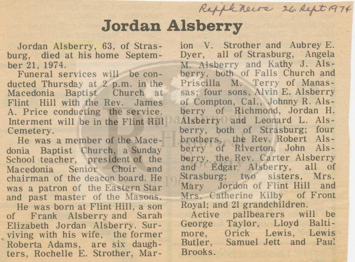 Obituary of Jordan Allsberry