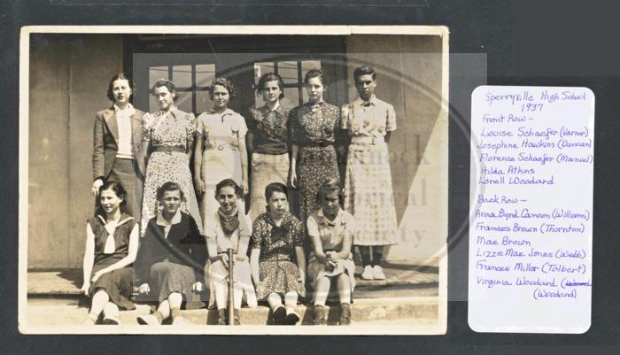 Girls at Sperryville High School in 1937