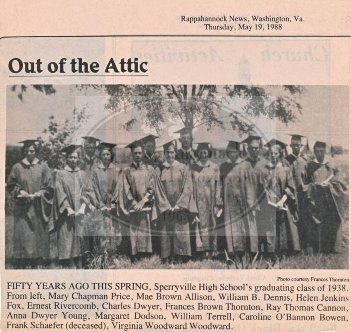 1938 Graduating Class at Sperryville High School