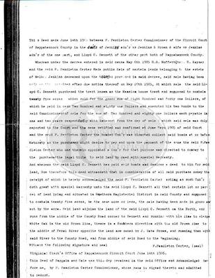 Sale of Walker Jenkins land to Lloyd C. Bennet