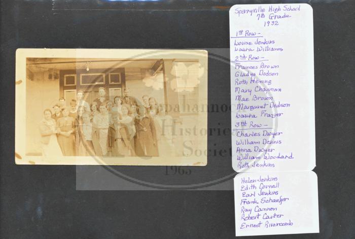7th Grade Class at Sperryville High School in 1932