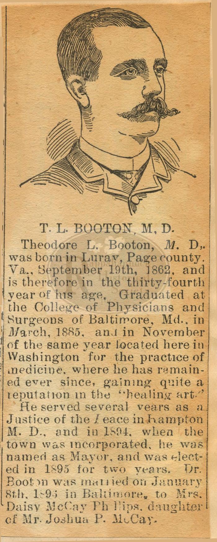 Dr. T. L. Booton, Washington VA Physician