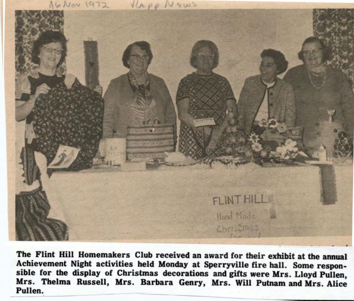 Flint Hill Homemakers Receive Award