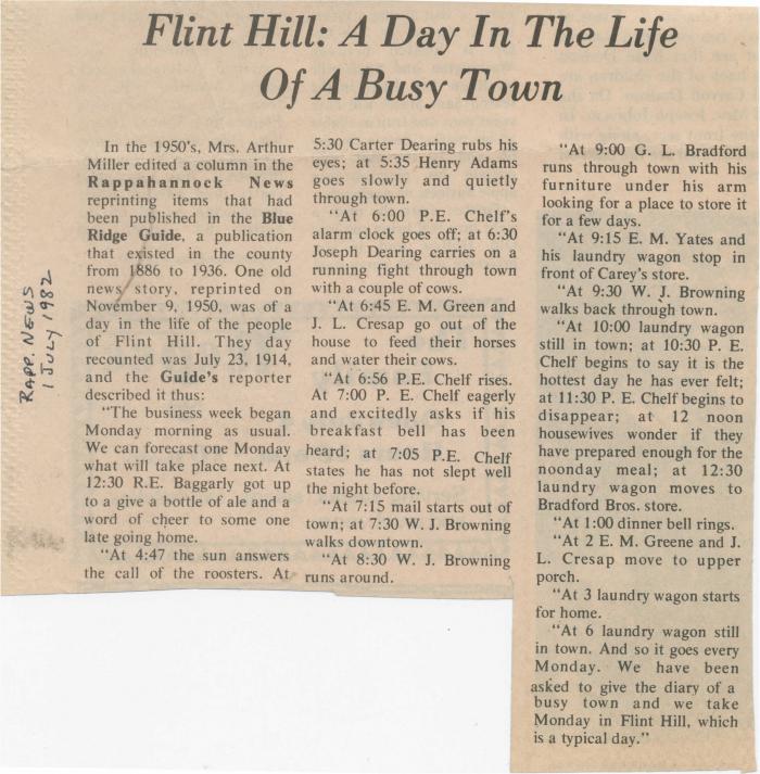 A Busy Monday in Flint Hill