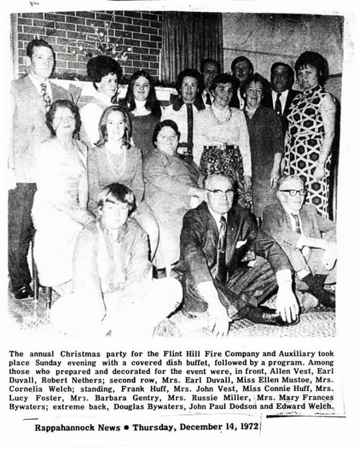 Christmas Party at the Flint Hill Fire Department 1972